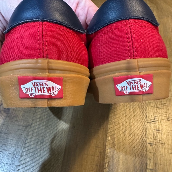 Vans Red and Navy Canvas Sneakers with Gum Sole NWOB - Picture 5 of 10